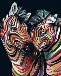 Colorful Zebra Couple Paint By Numbers