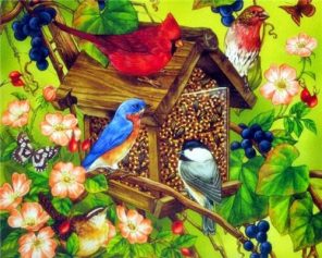 Colourful Birdhouse Paint By Numbers
