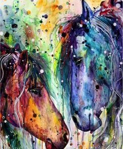 Colourful Horses Paint By Numbers