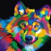 Colourful Wolf Paint By Numbers