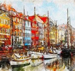 Copenhagen Harbor Paint By Numbers