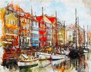 Copenhagen Harbor Paint By Numbers