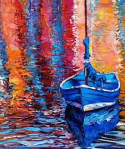 Coulrful Sea and Boat Paint By Numbers