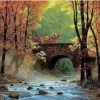 Country Bridge in Autumn Paint By Numbers