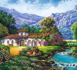 Country House Landscape Paint By Numbers