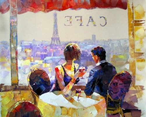 Couple in Cafe Paint By Numbers