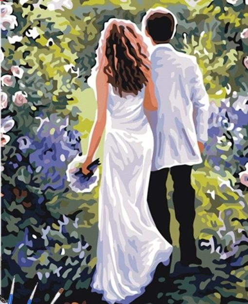 Couple in Courtyard Paint By Numbers