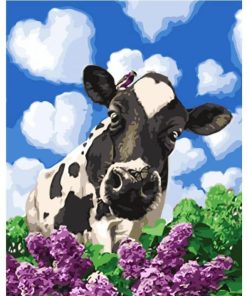 Cow In The Flowers Paint By Numbers