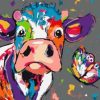 Cow With Butterfly Paint By Numbers