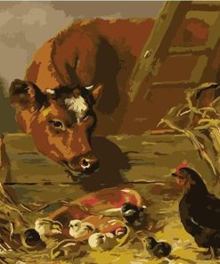 Cows and Chickens Paint By Numbers