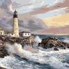 Crashing Waves Lighthouse Paint By Numbers