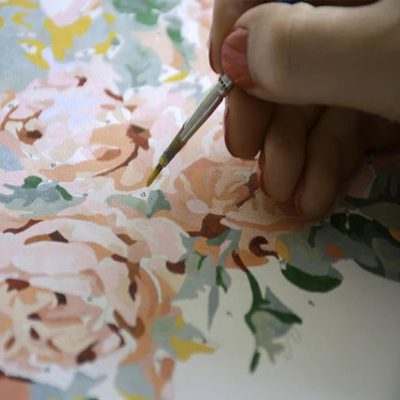 Custom paint by numbers canvas painting process