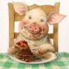 Cute Pig Eating Paint By Numbers