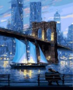 Dark Brooklyn Bridge Paint By Numbers