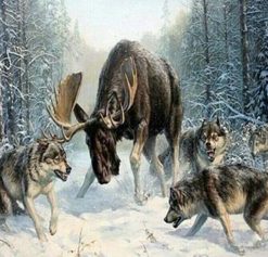 Deer Vs Wolves Paint By Numbers