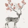 Deer With Flower Antlers Paint By Numbers