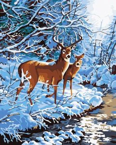 Deers on Winter Paint By Numbers