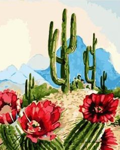 Desert Cactus Paint By Numbers