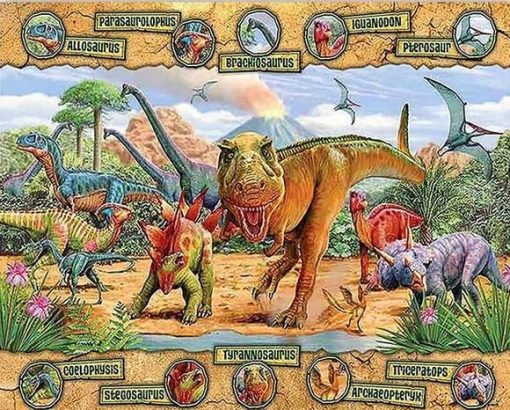 Dinosaur World Paint By Numbers