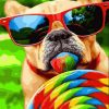 Dog With Lollipop Paint By Numbers