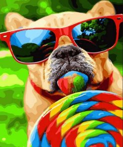 Dog With Lollipop Paint By Numbers