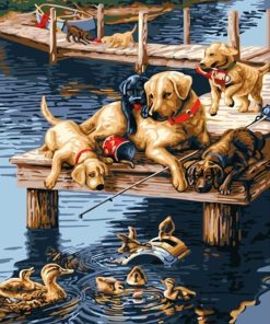 Doggies and Ducks Paint By Numbers