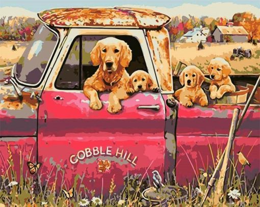 Dogs In Truck Paint By Numbers