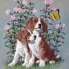 Dogs Under Flowers Paint By Numbers