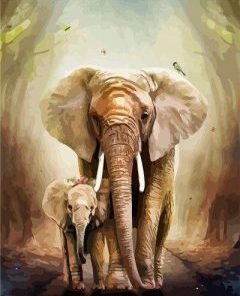 Elephant Motherhood Paint By Numbers