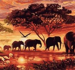 Elephants Animals Paint By Numbers