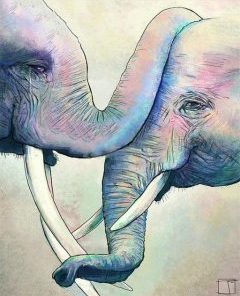 Elephants Greeting Paint By Numbers