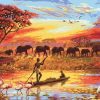 Elephants Silhouette Paint By Numbers