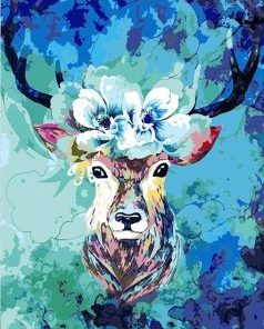 Elk In Blue Paint By Numbers