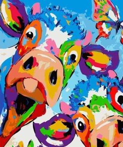 Exotic Colorful Cows Paint By Numbers