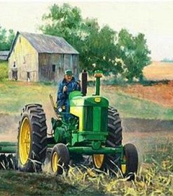 Farmer Plowing His Farm Paint By Numbers