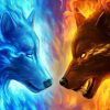 Fire and Ice Wolf Paint By Numbers