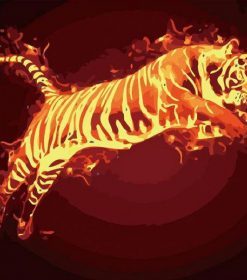 Flame Tiger Fire Paint By Numbers