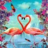 Flamingo Couple Heart Paint By Numbers