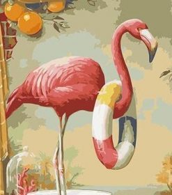Flamingo Swimming Ring Paint By Numbers