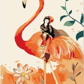 Flamingo and Little Girl Paint By Numbers