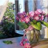Floral Vase on Window Paint By Numbers