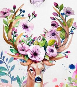 Flower Deer Paint By Numbers