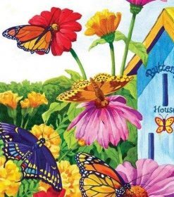 Flower Garden with Butterfly Paint By Numbers