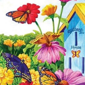 Flower Garden with Butterfly Paint By Numbers