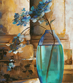 Flowers On Crystal Vase Paint By Numbers