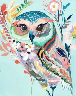 Flowers Owl Paint By Numbers