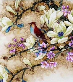 Flowers and Bird Paint By Numbers