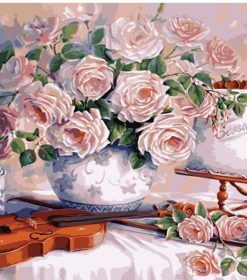 Flowers and Violin Paint By Numbers