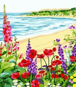 Flowers on Beach Paint By Numbers