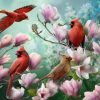 Four Birds in Flowers Paint By Numbers